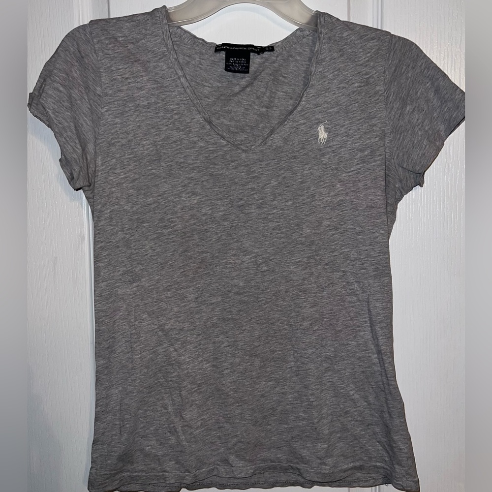 Ralph Lauren Sports Grey V-Neck T-Shirt Women’s S